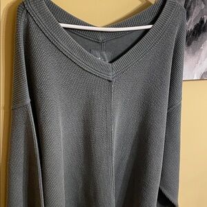 Aerie Charcoal V-Neck Sweater